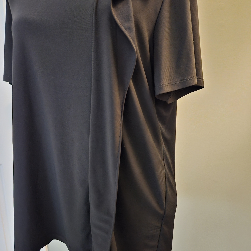 DKNY Black Short Sleeve Women's Size XL Top Ruffle New With Tags - Picture 3 of 11